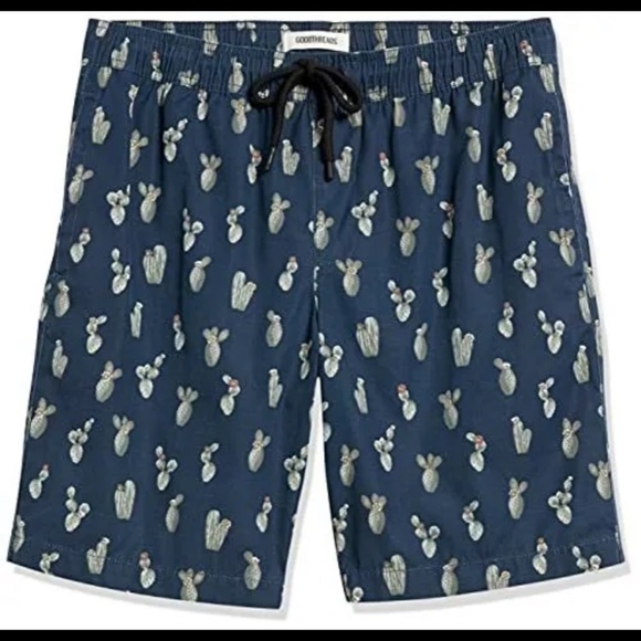 Goodthreads Swim Trunks, Large cactus navy NWT - Picture 2 of 16